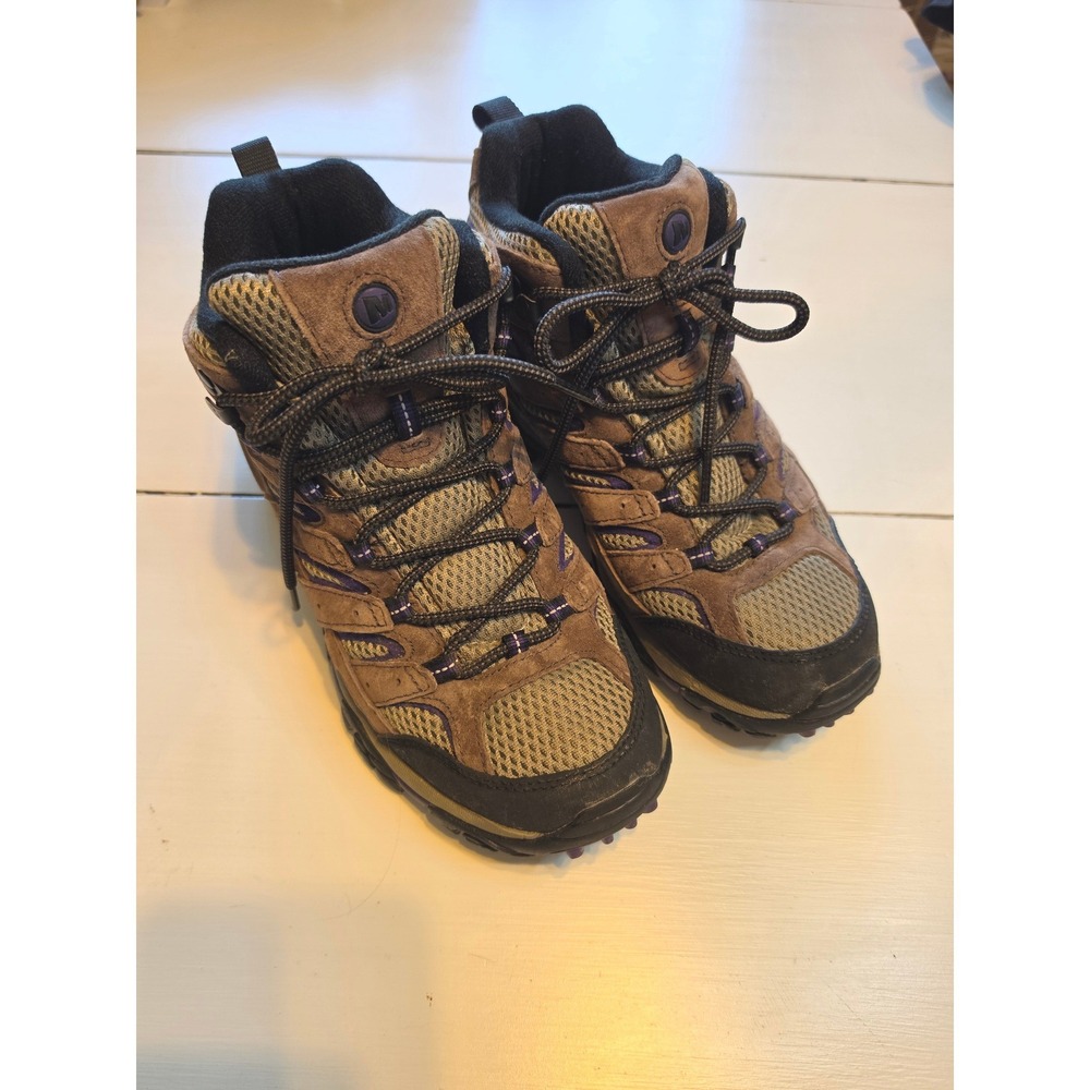 Merrell Moab 2 Vent Mid Womens Hiking Boots Bracken Purple EUC, Size 9 Trail